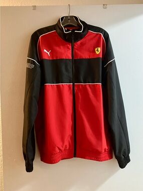 Puma Red and Black Ferrari Track Jacket; Like New